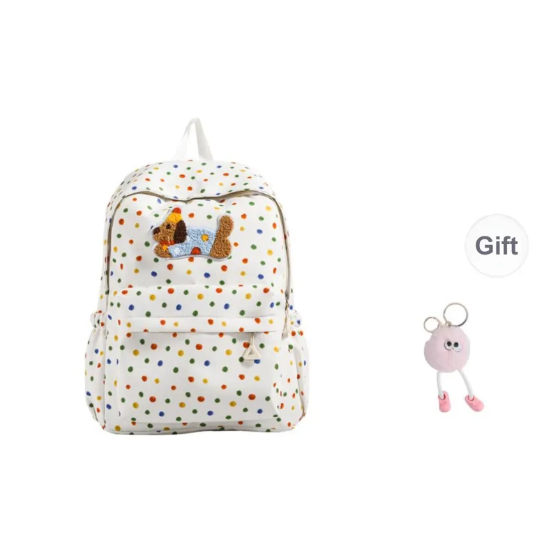 URBAN FOREST Nylon Fabric Backpack Unisex White/Black-0