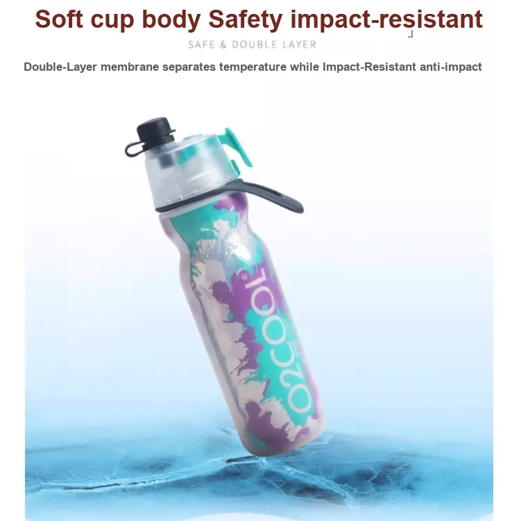 O2COOL Outdoor Water Equipment Water Container 590ml Low Density Polyethylene ABS Resin Watercolor Vertical Stripes-2