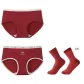 2 Pack (Solid Color+Heart+Comes with 1 Pack Random Socks)