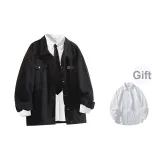 Black (Comes with White Shirt+Brooch)
