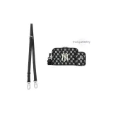 1.5cm Width Black Plain Weave Shoulder Strap Silver-Tone Buckle 93-113cm