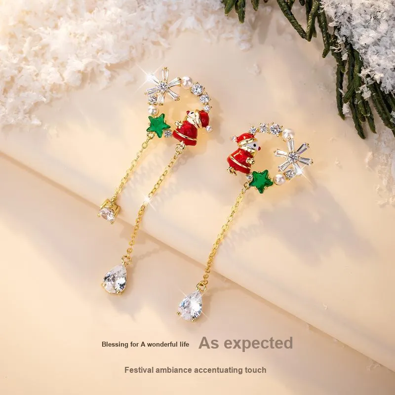 QLADY S925 Silver Stud Earrings Women's-5