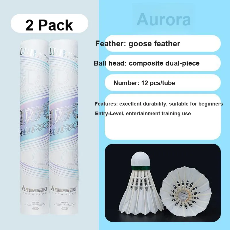 Kawasaki Aurora Ball 12 Pack Goose Feather Shuttlecocks-3