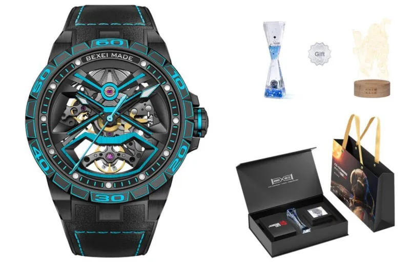 BEXEI The Wandering Earth Collaboration Mechanical Movement Watch Men's Watches Cut-Out Dial-16