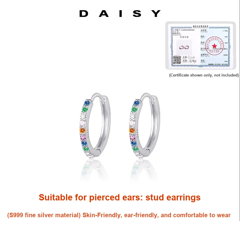 Daisy Dream 999 Fine Silver Earrings Women's-2