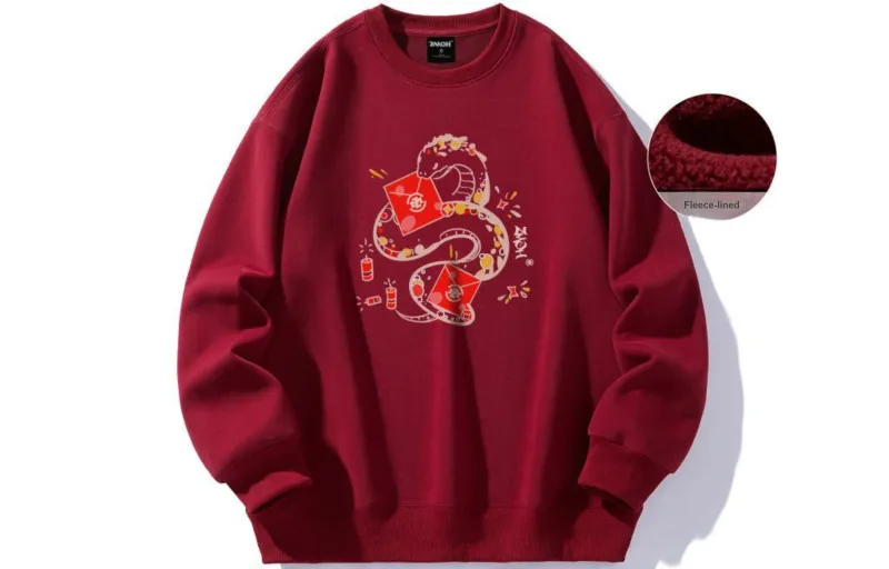 ZMOH Fleece Lined Crew Neck Sweatshirt Unisex-1