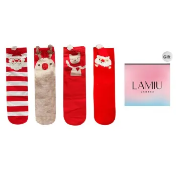 Lan Miao Mid-Calf Socks Women's Shopping Bag 4 Pack