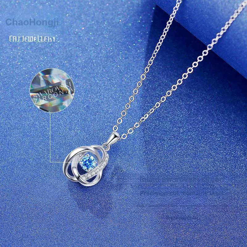 CHAOHONGJI 925 Sterling Silver Necklaces Women's-9