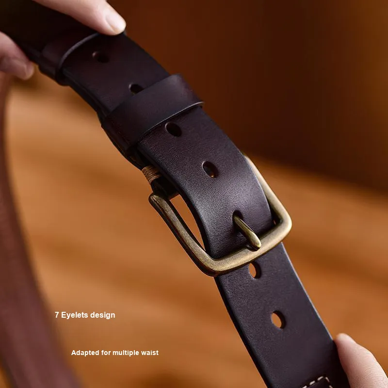 HLA Top Grain Cow Leather Cow Leather Belts Men's Width 3.85CM-4