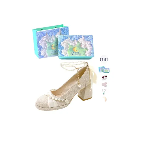 Feo Dvke Грубый каблук Высокие каблуки Женские Абрикос