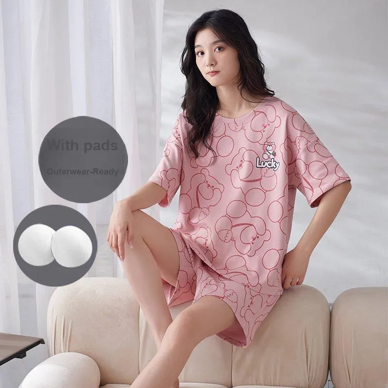 Urban Beauty Summer Pajama Set Women's Pink-5