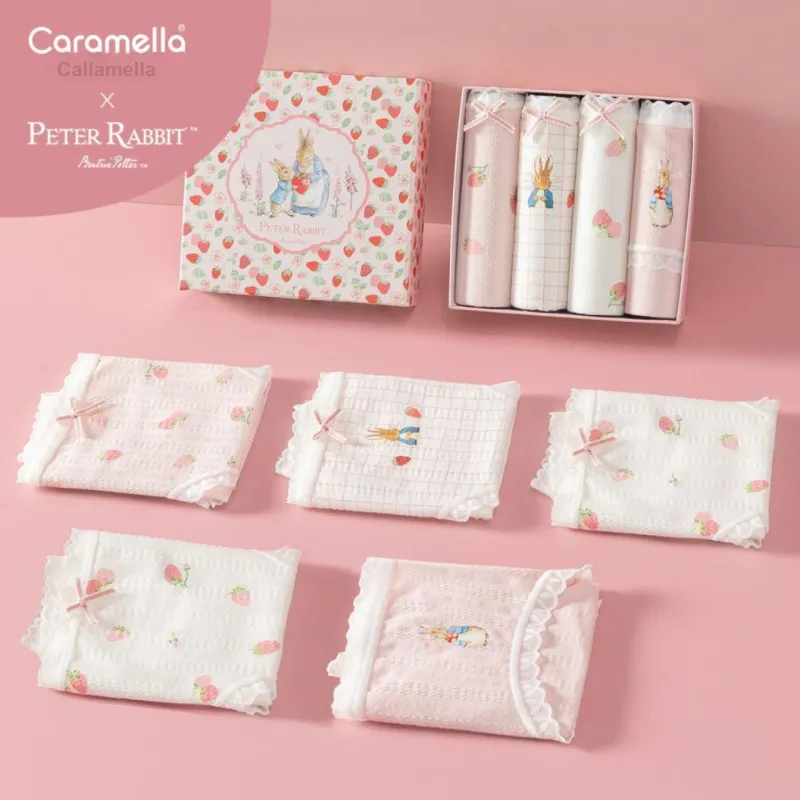 Caramella x Peter Rabbit/, Underwear Gift Box Women's 4 Pack Mixed Color-18