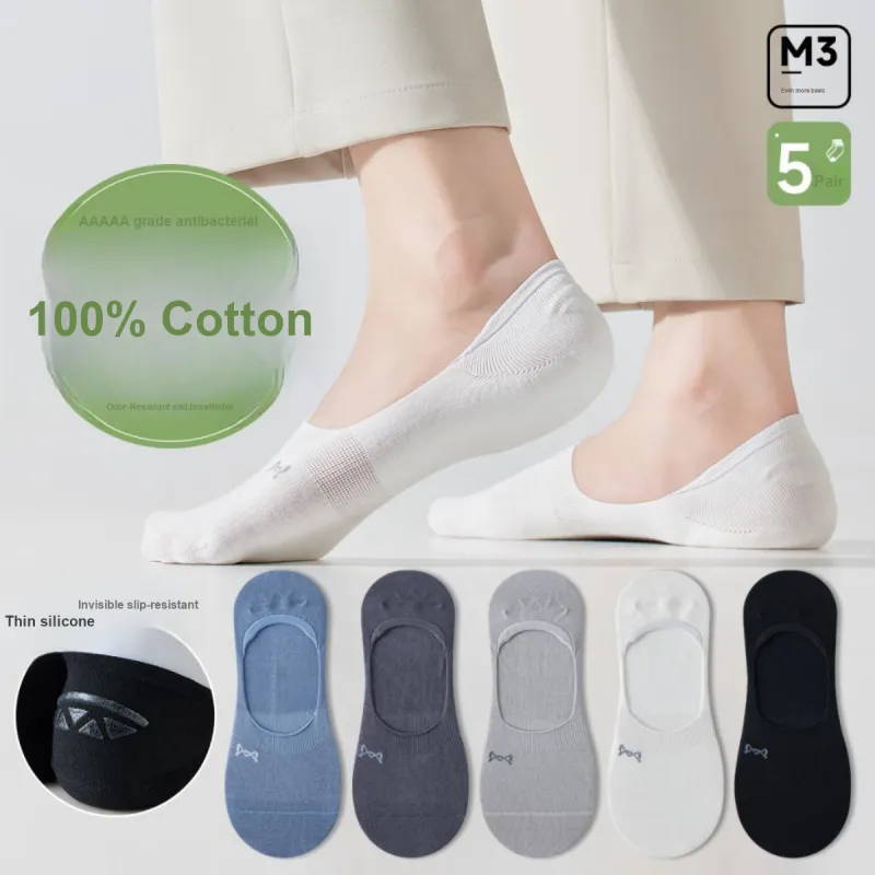 MIIOW No Show Socks Comfortable Moisture Wicking Minimalist Style Versatile Comfortable Men's 5 Pack-2