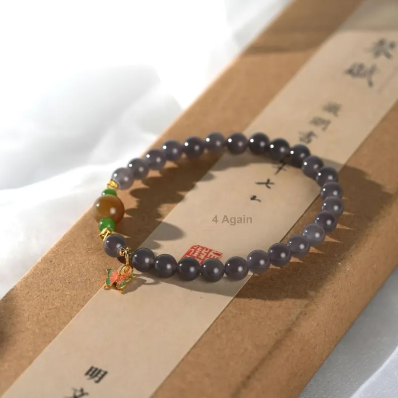 Clear Snow Hetian Jade Bracelets Smoky Purple Women's-3