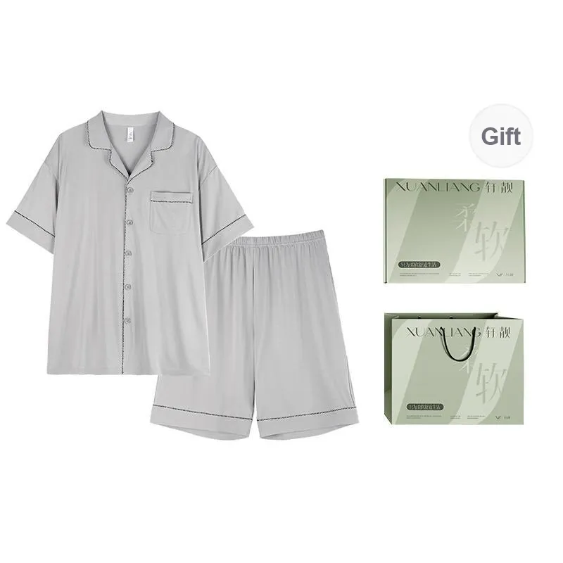 Xuan Liang Pajama Set Men's Gift Box Set Ultimate Gray-0
