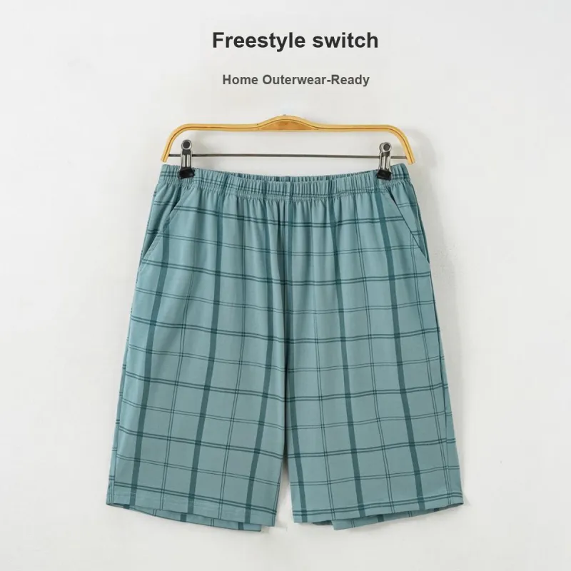 FARO Pajama Pants Men's Blue Green Plaid-2