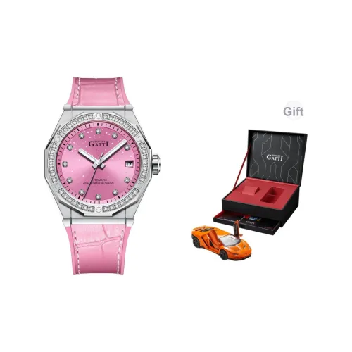 Бугатти Автоматический Механический Movement Женские Phantom Hour Часы 36мм*36мм*8мм Розовый