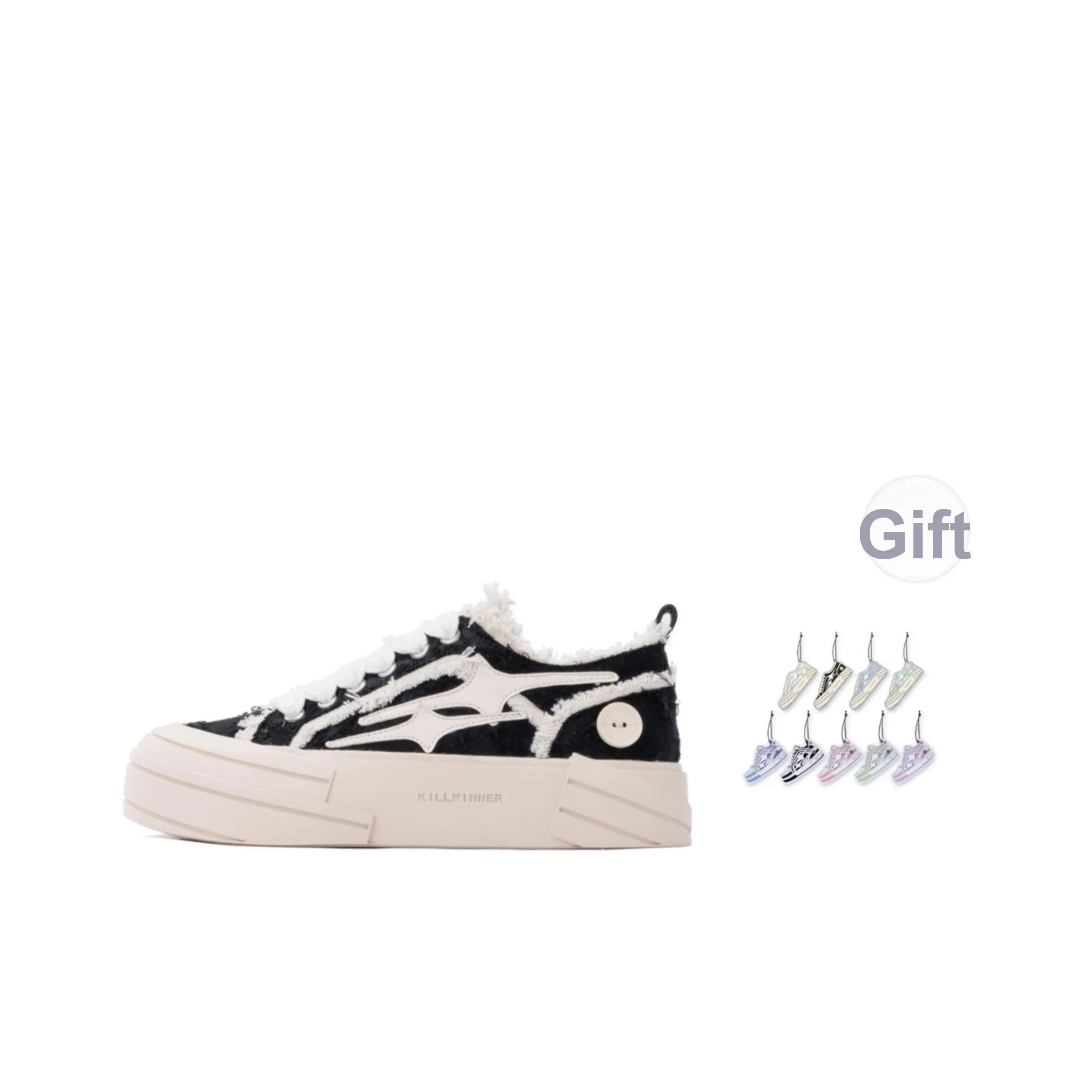 KILLWINNER Noah's Ark Slip-resistant Abrasion-resistant Low-top Canvas Shoes Unisex Classic Black КЕЛЛИ ВИННЕР Noah's Ark Противоскользящие Износостойкие Низкие Кеды Унисекс Классический Черный