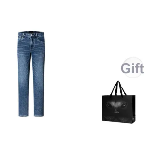 SEPTWOLVES Прямой крой Джинсы Брюки Унисекс Средний синий