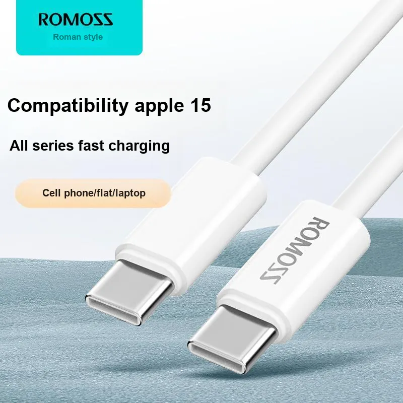 ROMOSS 1.2/2m Type c To Type c PD 60W Fast Charging Supported Apple 15 Series Fast Charging Woven Cable-13