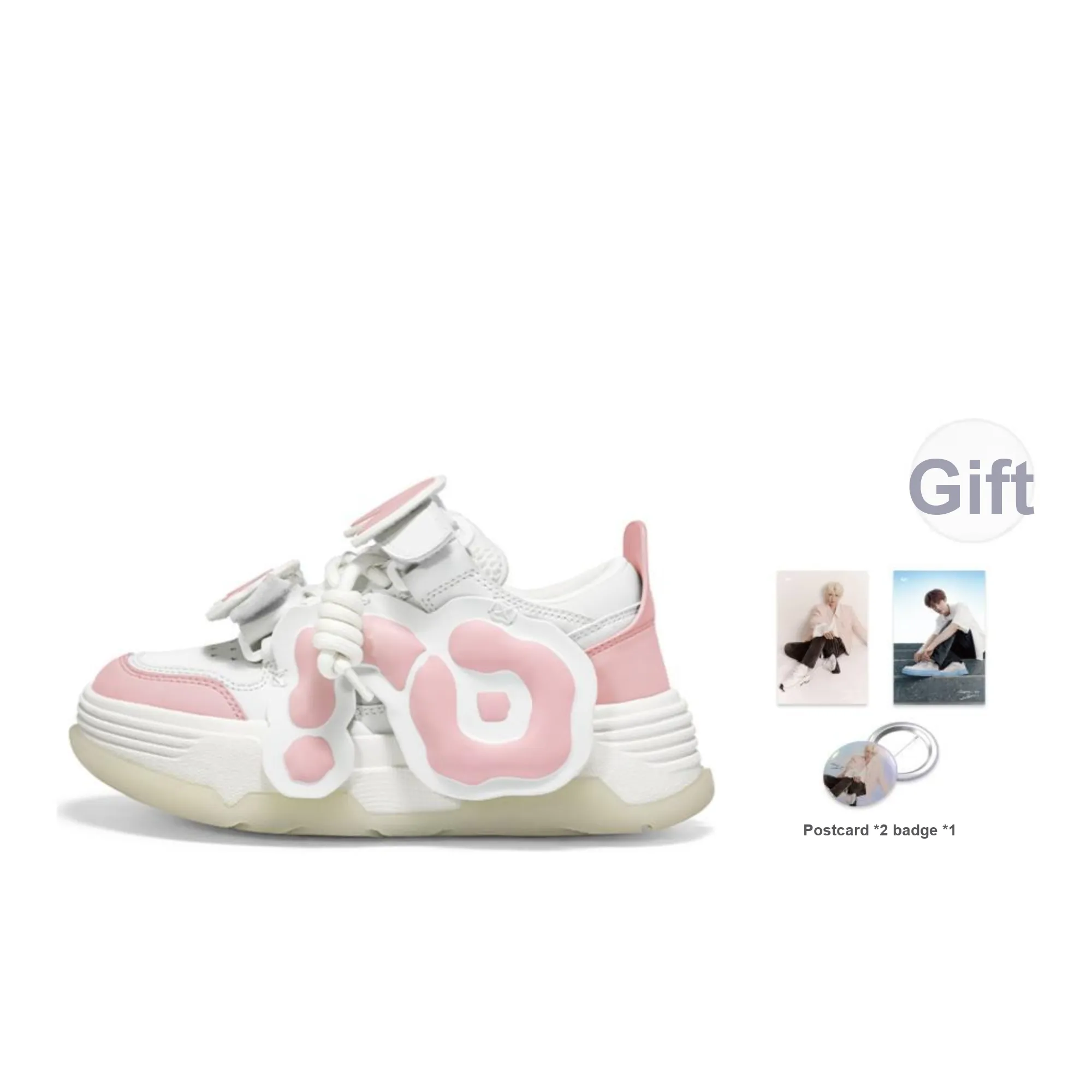 CN Skate Skateboard Shoes Unisex Low Top White Pink