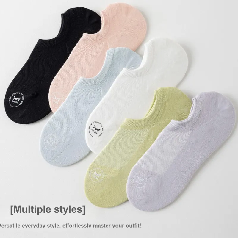 MIIOW No Show Socks Women's 6 Pack Mixed Color-4