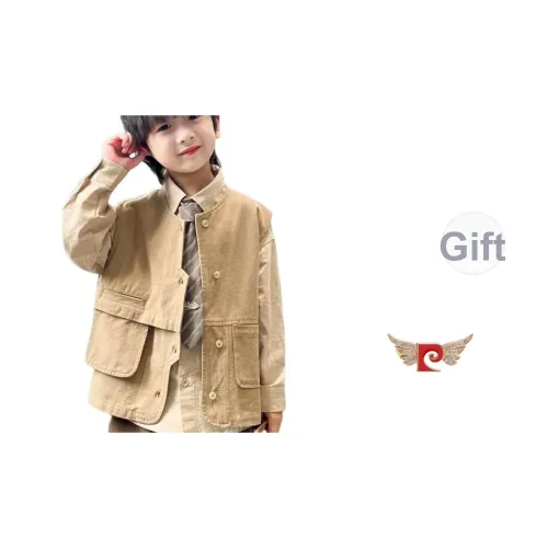 PIERRE CARDIN Пшеница Открыто Передняя часть Хлопковая ткань Жилет Детский жилет