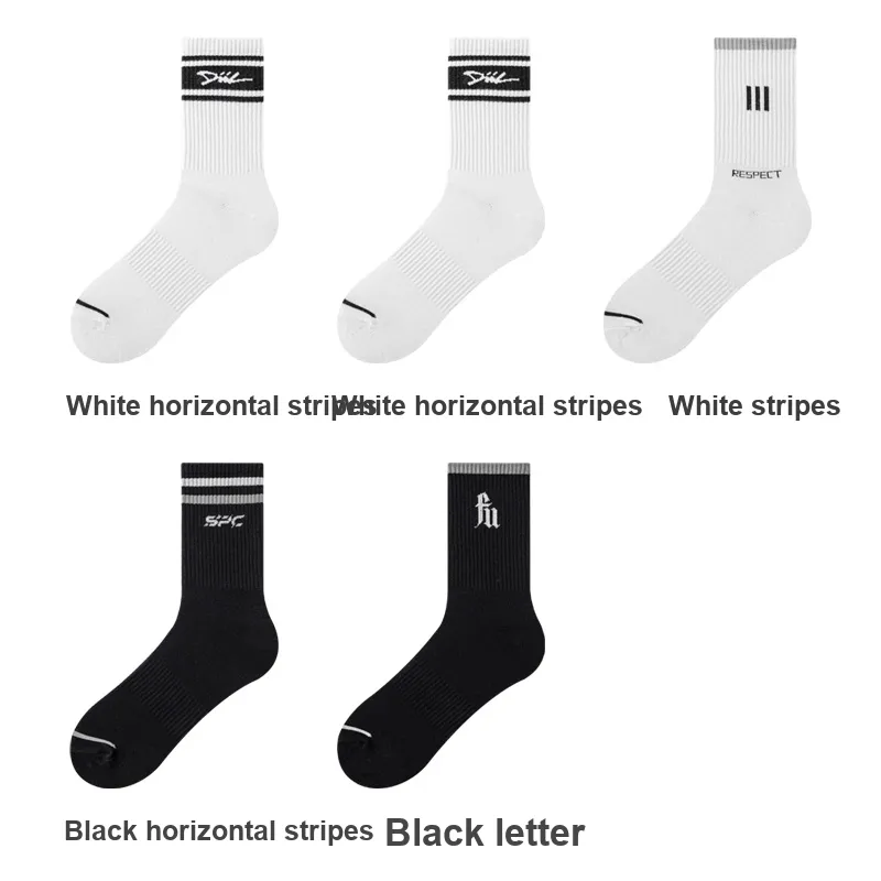 H YXIANG Mid Calf Socks Men's 5 Pack-13