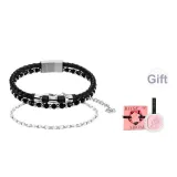 Glass Crystal Double-Layer+Five Elements Gold Bracelet