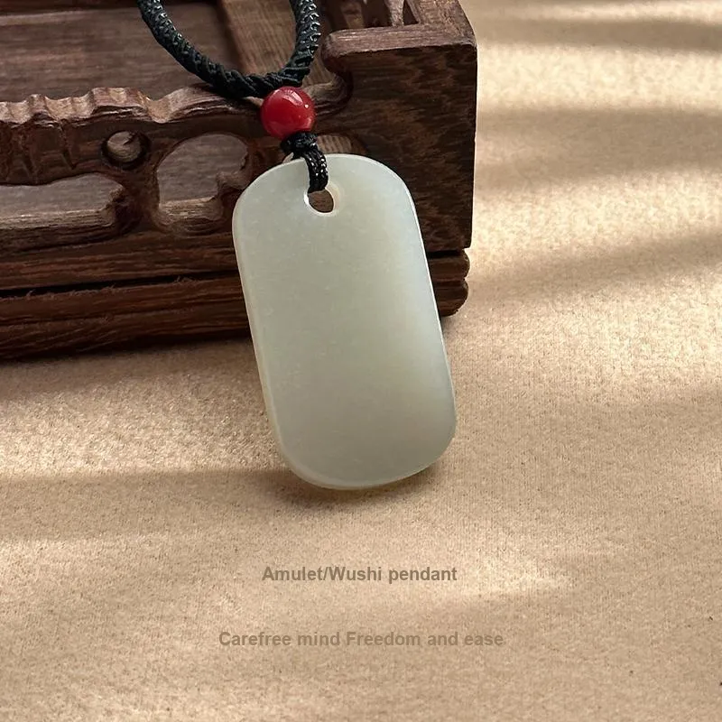 CHOW TAI SENG Hetian Jade Necklace Pendant White Jade/Pale Greenish White Jade Unisex-3