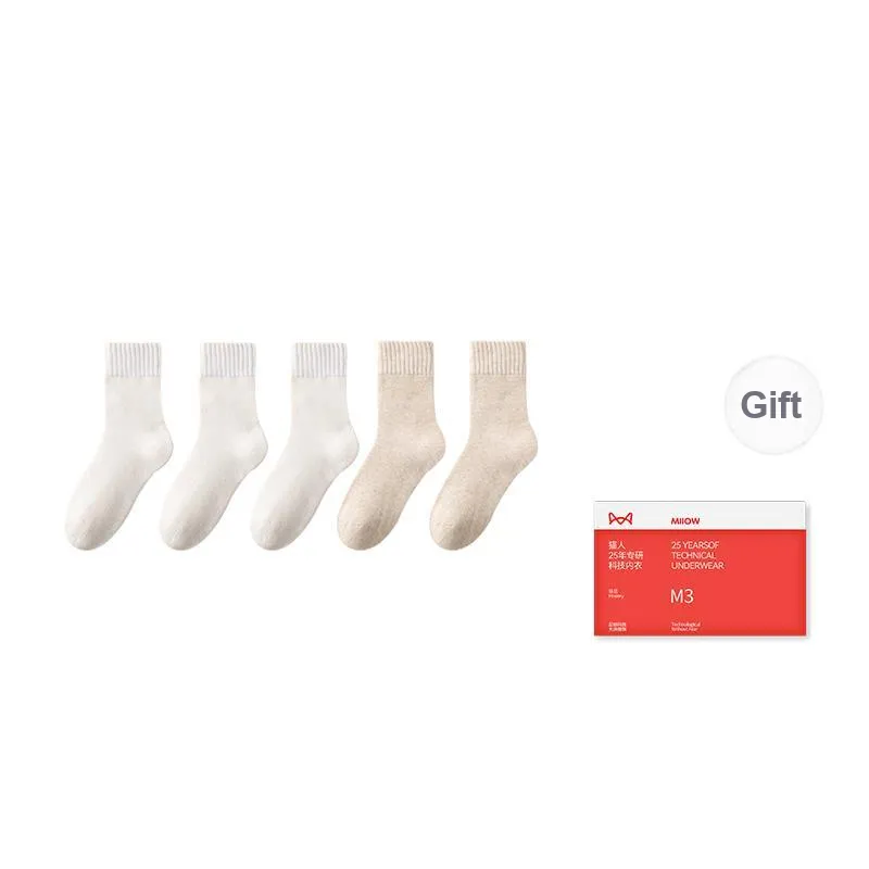 MIIOW Mid Calf Socks Women's Shopping Bag Combo Set-4