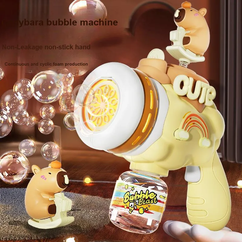 Bergers Electric Capybara Style Fully Automatic Pink Cute Bubble Machines-2
