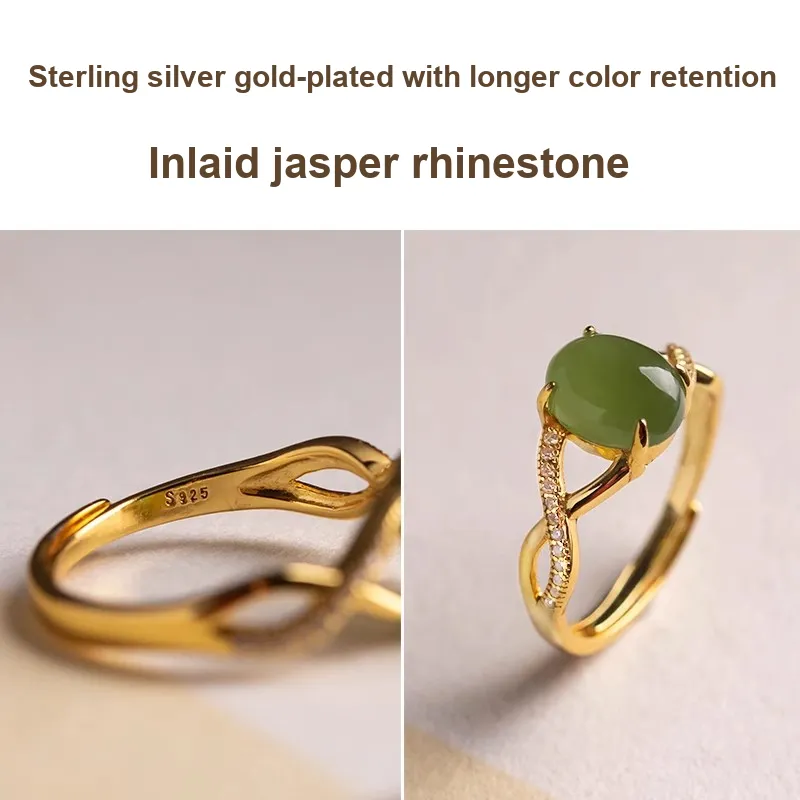 Andaozi Hetian Jade Rings Jasper Unisex-4