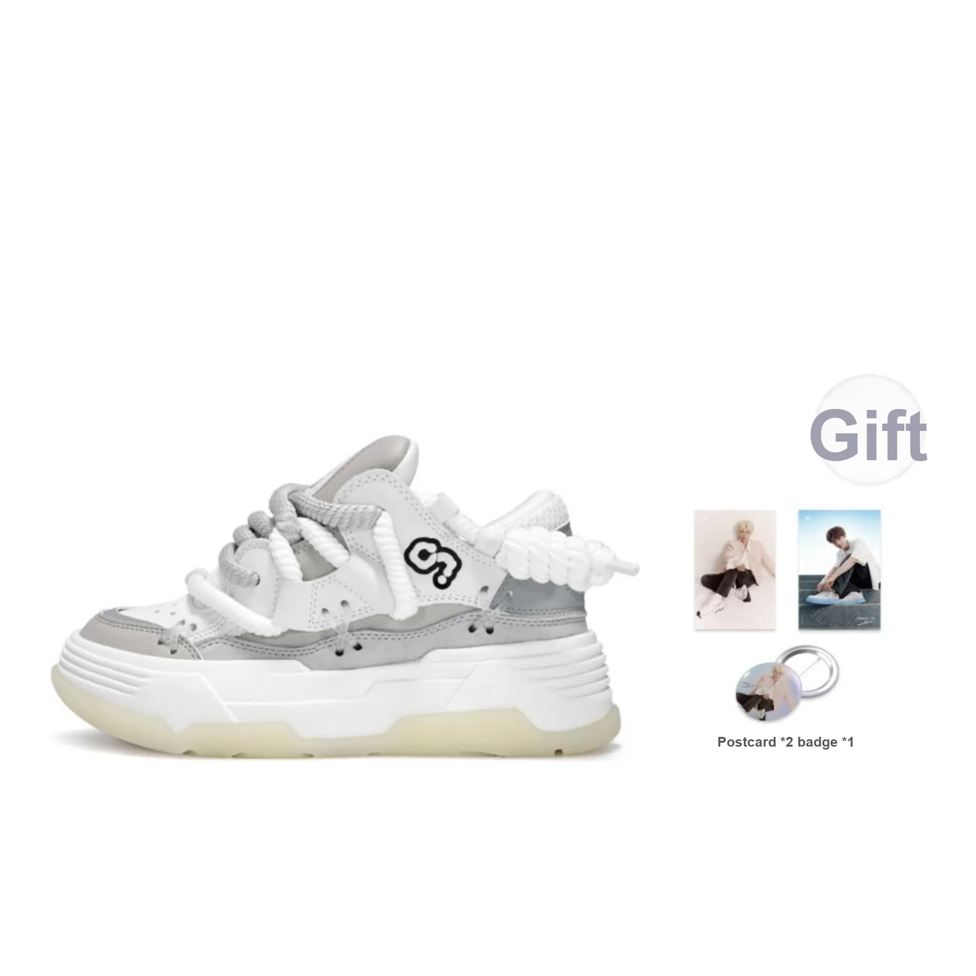 CN Skate Skateboard Shoes Unisex Low Top Gray