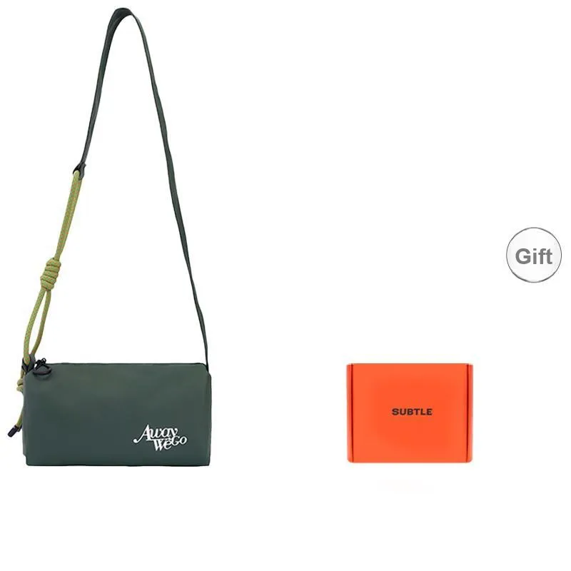 Subtle Fabric, PU Crossbody Bag Unisex Khaki/Blue/Green/Pale Green-21
