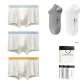 7A Grade Antibacterial 100% cotton[Leaf+Small Diamond+Large Diamond]+[100% cotton Ankle Socks X2 Pack]Gift Box Set