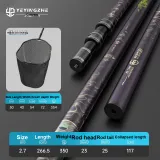 Large Catch Fishing Net Clothing Sets[2.7m]+Medium Size Odor-Resistant Anti-Tangling Landing Net Heads
