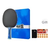 TB2/Shakehand Grip Long Handle*1[Racket Bag+Red Double Happiness Samsung Yellow Match Ball 10 Pcs]