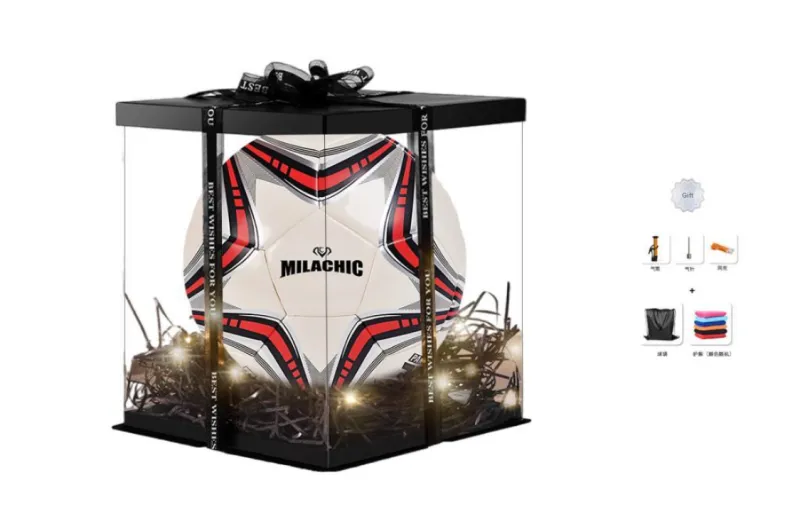 MILACHIC Size 4 Size 5 Soccer PU Machine Stitched Soccer Ball Unisex Beige Red Black-6