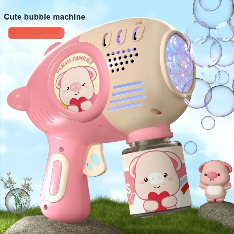 BIG TAYLOR Pink Piglet, Handheld Fully Automatic 10 Hole Bubble Blower, Outdoor Toy Bubble Machines-7