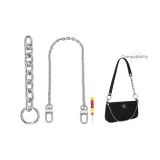 (Silver) Beveled Single-Sided Buckle 16cm+Decorative Chain 40cm+Comes with Flathead Screwdriver