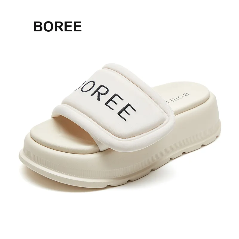 BOREE Slide Slippers Women's White/Black/Pink-4