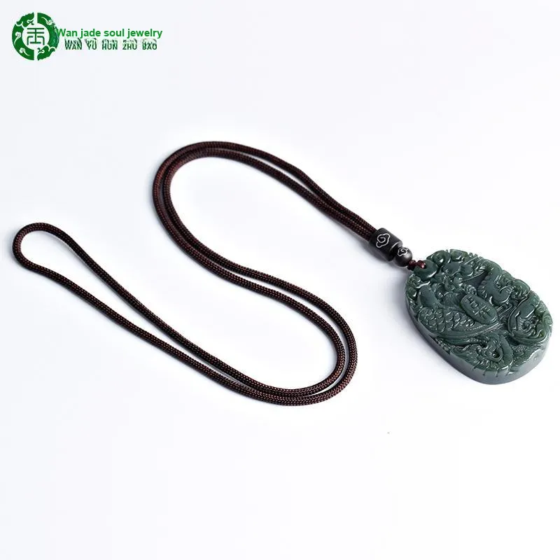 WANYUHUN Pendants Green Jade Unisex-5