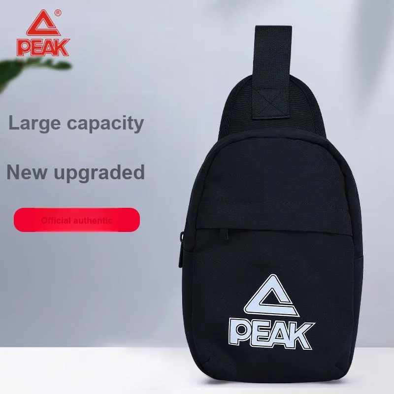 PEAK Nylon Fabric Crossbody Bag Shoulder Bag Sling Bag Unisex Black-2