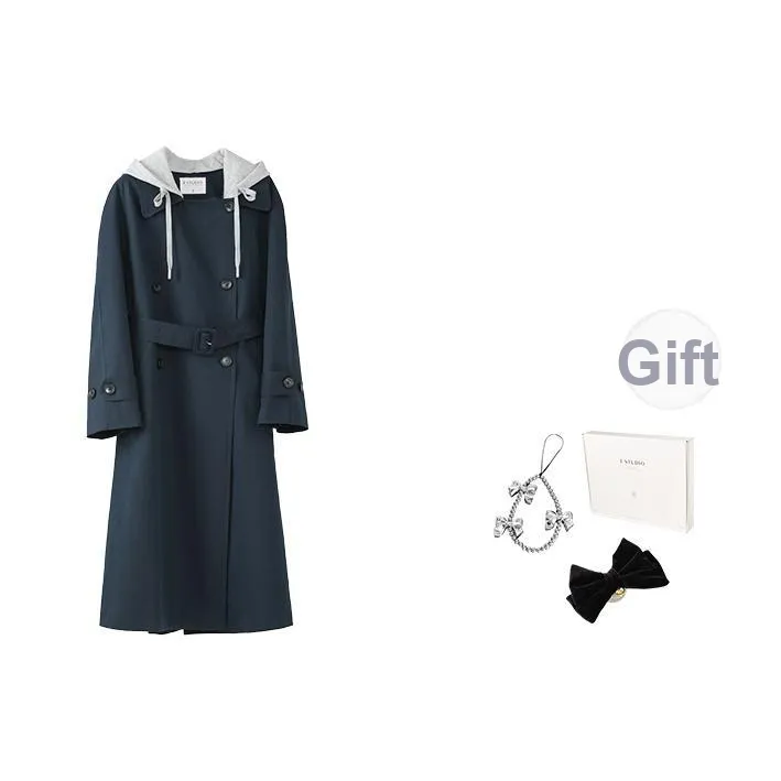 Fstudio Темно-синий женский тренч