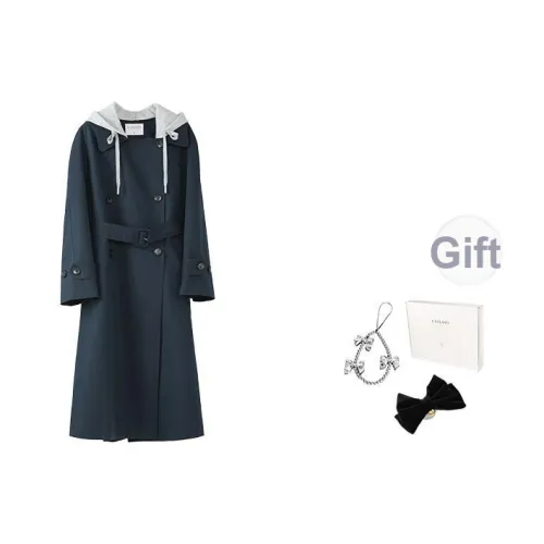 Fstudio Темно-синий женский тренч