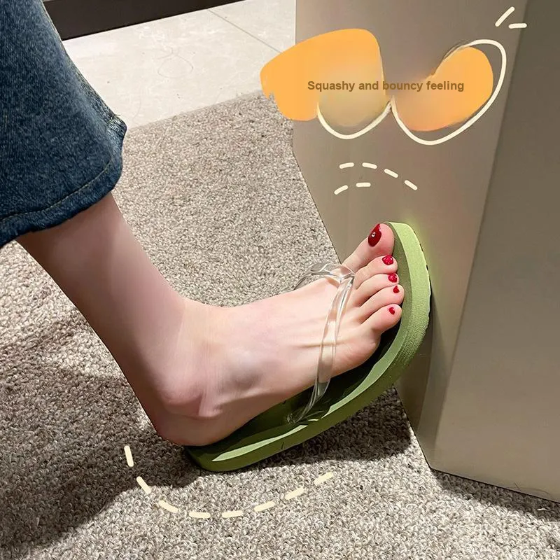 NAIHUO PVC Platform Flip Flops Slip Resistant Squashy And Bouncy Feeling Height Increasing Home Slippers-8