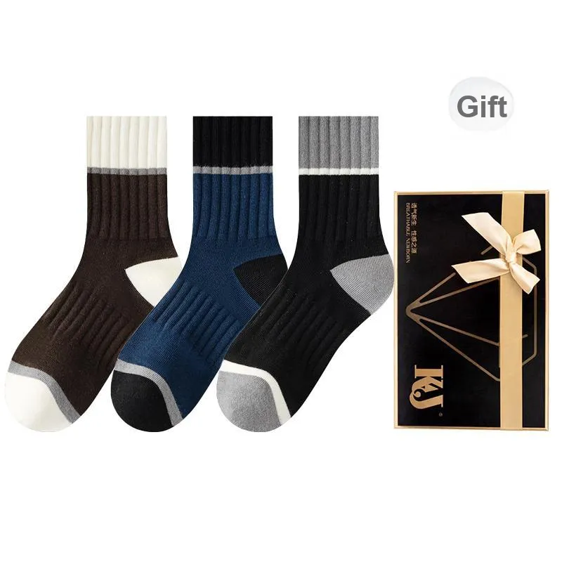 KJ Mid Calf Socks Men's Gift Box Combination Mixed Color-0