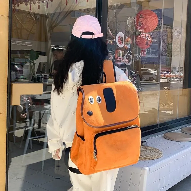 KARUISHA Composite Cloth Backpack Women's Orange Yellow-3