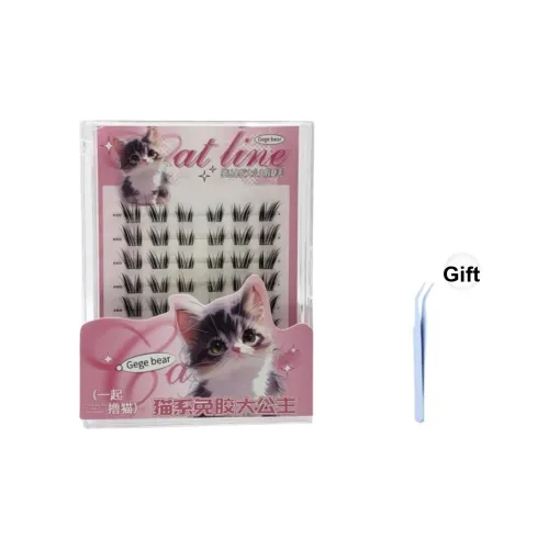 Gege Bear Cat Style Клей Бесплатно Большой Принцесса Искусственные ресницы Натуральный Увеличивающий Стиль
